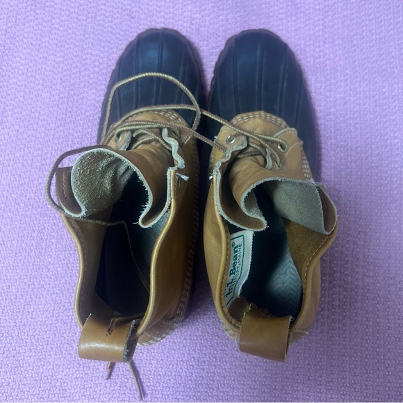 Vintage LL Bean Maine Hunting Shoe Unlined Brown Leather men’s 8 - Picture 4 of 9